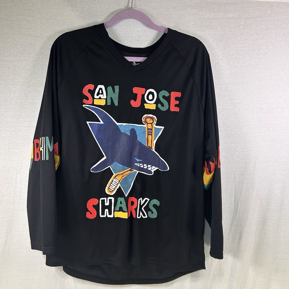 San Jose Sharks Black History Month Hockey Long Sleeve‎ Jersey Size Medium